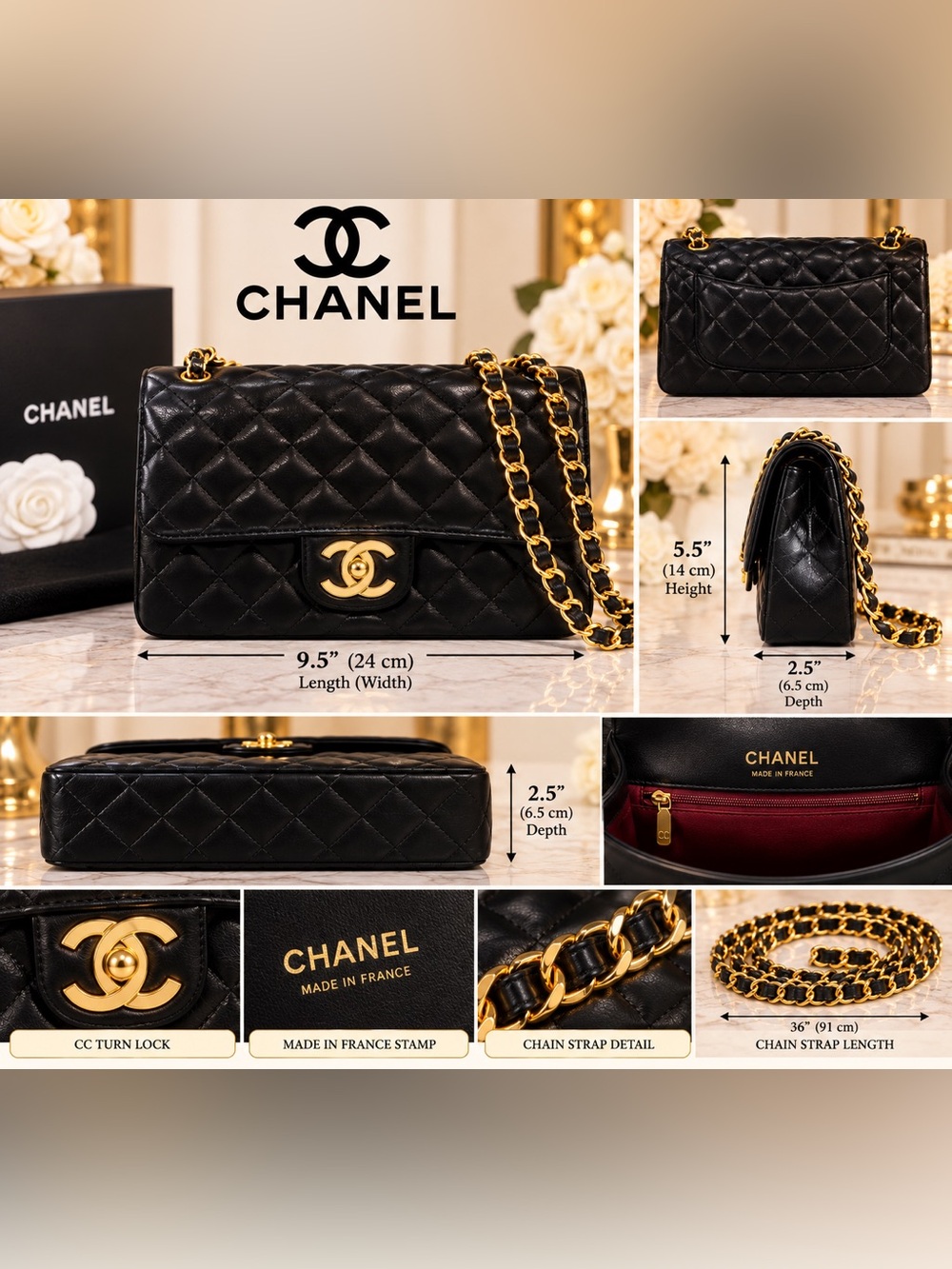 Black Faux Lambskin Bag